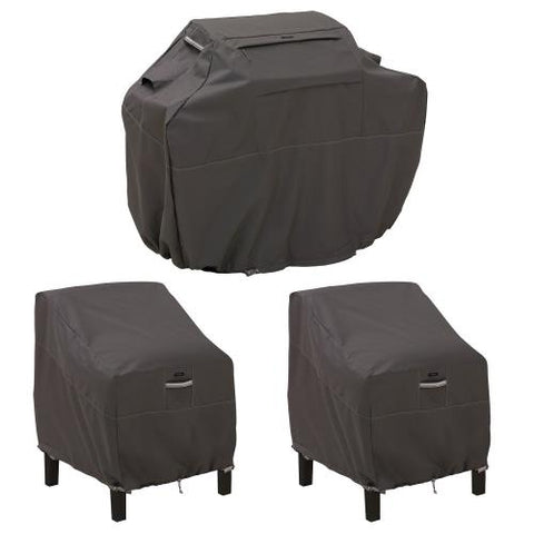 Image of Classic Accessories - 55-925-035103-EC - Ravenna - 49 x 60 Inch Medium Grill Cover and Patio Lounge Chair Cover Bundle