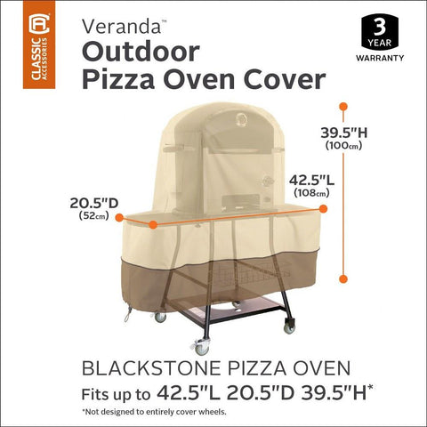 Image of Classic Accessories - 55-964-011501-00 - Veranda - 40 x 44.25 Inch Blackstone Outdoor Pizza Oven Cover